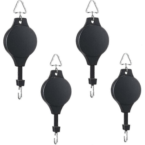 Set van 4 uitschuifbare plantenhaken met katrollen