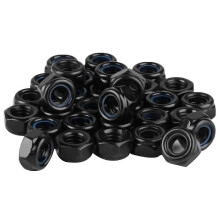 100 Pcs M3 Stainless Steel Nut, Nylon Lock Nut, DIN 985 Stainless Steel Nylon Lock Nut, Black Self-Locking Nut, Hexagonal Lock Nuts, Metric Thread for