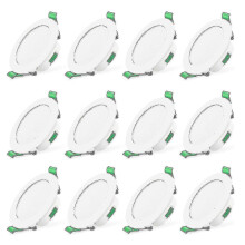 12 pezzi Faretti LED da incasso a soffitto da 7 W, sottili, TAO