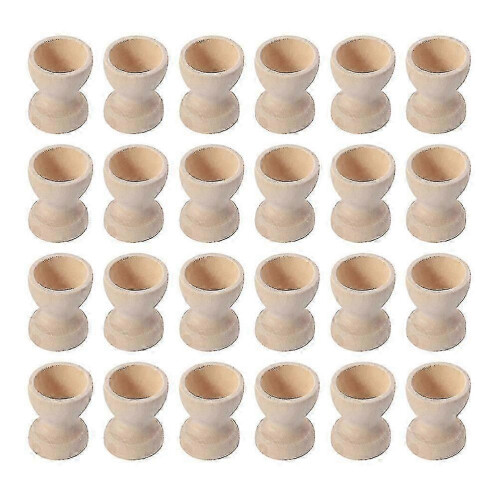 24pcs Wooden Egg Holders Egg Cups Egg Storage Holders Easter Egg Cups For Home