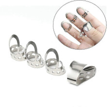 4 stuks Toonloze Metalen Vingerplectrums Verstelbare Fingerstyle Plectrums voor Akoestische Gitaar en Banjo Muziekinstrumentonderdelen