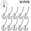 unique 10 Pack Rustic Coat Hooks Wall Mounted Heavy Duty Double Hooks Retro Silver 1