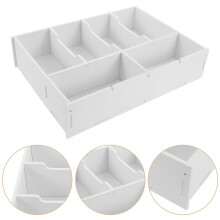 Caja registradora con separadores para escritorio, color beige, 35,5 x 25,5 x 8 cm.