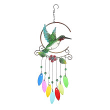 Hummingbird Wind Chime Iron Pendant for Decor 8Pcs Bird Hanging Ornament