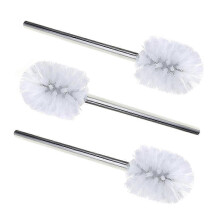 3pcs Stainless Steel WC Bathroom Cleaning Toilet Brush Head Holder
