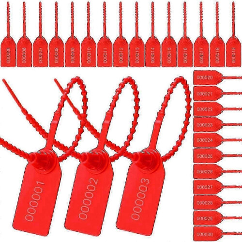 300 Pcs Numbered Self Locking Plastic Tamper Evident Security Seals Tags