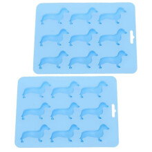 Hundeförmige Silikon-Eiswürfelform für DIY-8-teiliges flexibles Eiswürfel-Set in Blau