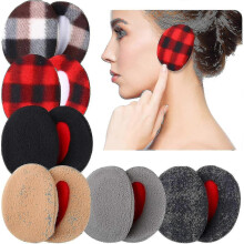 6 Paar Ohrenschützer, ohne Band, Fleece-Ohrenwärmer, Winter-Ohrenbedeckungen, Unisex, 6 Farben - J