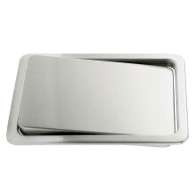 Flap Lid Trash Bin Cover Flush Built-in for Kitchen Counter Top A Stainless Steel Flap Lid