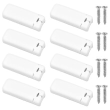 Lot de 8 pièces de rechange pour stores plissés à tension, avec supports de serrage et sabots adhésifs.