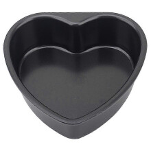 Aluminum Heart Cake Pan with Removable Bottom for Baking 2Pcs Black