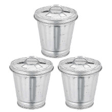 Mini Metal Waste Containers, Efficient Trash Cans with Covers for Small Areas