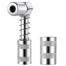 Grease Nozzle Adapter Grease Gun- Accessory 90 Degree Grease Coupler Adapter with Sleeve 3 Jaw Angle