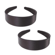 Solid Color Headband Hair Band for Decoration 4Pcs Black Wide-Edge