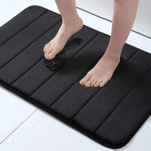 Πατάκι μπάνιου με αφρό μνήμης 24x16 ίντσες μαύρο