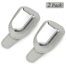 2 Pack Glasses Holder for Car Visor, Sunglass Eyeglass Mount with Ticket Card Clip for Car (Gray)