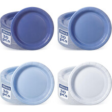120 papírových talířů Dusty Blue 9 palců
