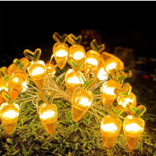 Wielkanocne lampki choinkowe z marchewką, 10 stóp, 30 diod LED, bateria wielokolorowa