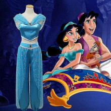 Aladdin Jasmine Princess Costume Fancy Dress Up Carnivals Halloween Cosplay Party Outfits 25-26