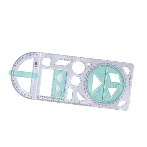 Geometrisches Zeichenlineal, transparente Schablone, 1 Stück