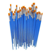 Set van 50 verfkwasten voor kinderen, platte nylon kwasten, kleine olieverf- en aquarelkwasten, kunstenaarsset, bulkverpakking voor kinderen