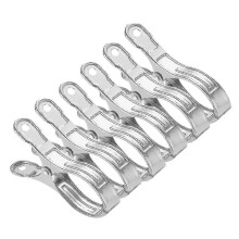 6 Pcs Beach Towel Clips Stainless Steel Wind Resistant Pool Cover Clamps For Beach Chairs Towels Clothes Blanket