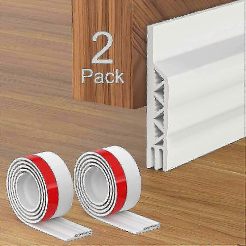 Joint d'étanchéité isolant adhésif blanc de 2 m x 50 mm pour bas de porte