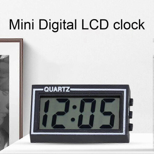 Reloj universal con pantalla LCD, reloj electrónico digital ABS para el salpicadero del coche.