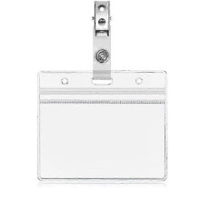 10 Stück Namensschildhalter aus Kunststoff, transparente Ausweishalter und wasserdichte Metallclips im Krokodilstil – YuJia