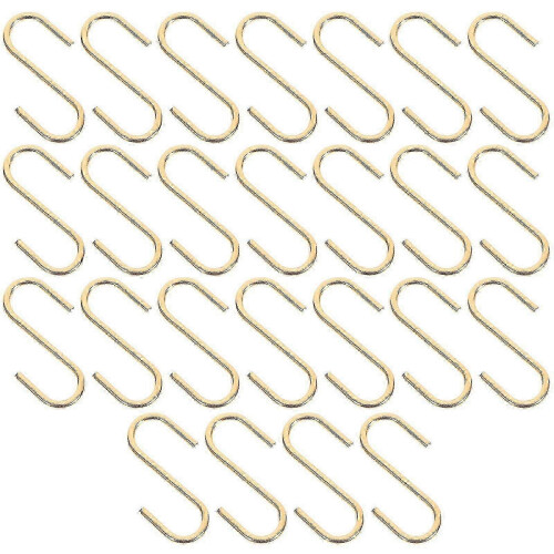 25 Pcs S-Shaped Metal Hooks for Bathroom Kitchen Wardrobe Organizer