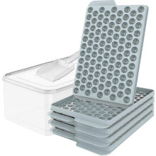 Upgraded Small Ice Cube Trays, 104x4 PCS Tiny Ice Cube Trays Easy Release, Crushed Ice Trays for Coffee Juice Drinks Chilling