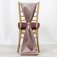 Fascia per sedia in velluto color rosa antico da 107 pollici