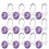 Violetit strassisuihkuverhon koukut, metallia, 2 kpl 1