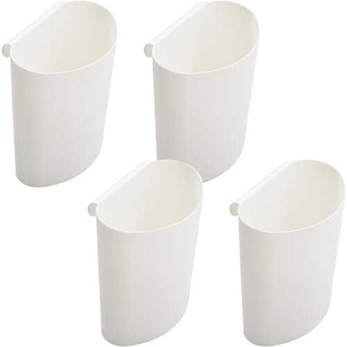 Weißer PP-Hängekorb für Einkaufswagen – 4er-Pack