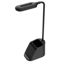 LED stolová lampa s bezdrôtovým nabíjaním, čierna