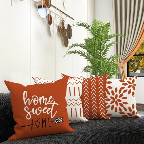 Fundas de almohada de lino de 45x45 cm (juego de 4) 2