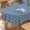 Blå geometrisk oval duk 100 % polyester 1