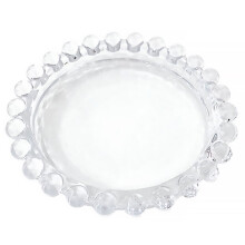Servierplatte aus Glas mit Perlenmuster – 8,5 cm quadratisch