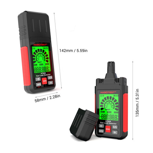 HT609 Ανιχνευτής διαρροής αερίου LCD Συναγερμός Θερμοκρασία Υγρασία Μεθάνιο 1