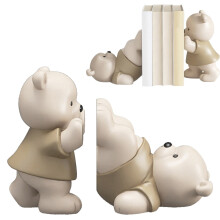Sujetalibros de resina con forma de oso – 1 par, antideslizantes