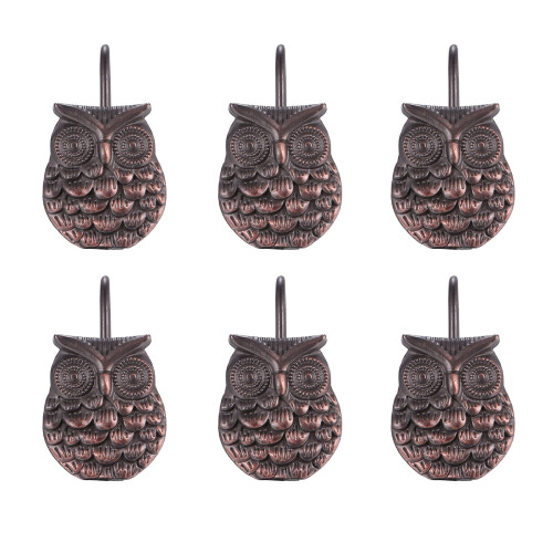 Uggelformade duschdraperikrokar i zinklegering, 12-pack