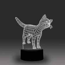 3D akrylové LED nočné svetlo pre mačky s diaľkovým ovládaním