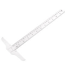 Transparante plastic T-liniaal 30 cm
