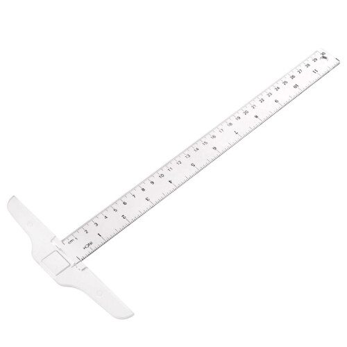Riglă transparentă din plastic, tip T, 30 cm