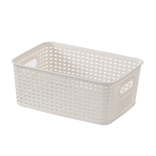 Plastkurv, stabelbar, vevd, med håndtak