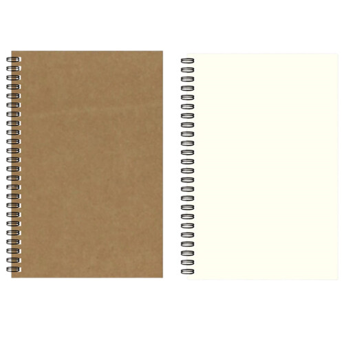 Blank A5 spiral notesbog, 100 sider tykt papir