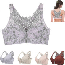 Floral Secrets Comfort Rose Bra, Comfort Rose Lift Bra, Front Closure Push Up Wire-free Seamless Bra C 25-26