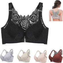Floral Secrets Comfort Rose Bra, Comfort Rose Lift Bra, Front Closure Push Up Wire-free Seamless Bra C 25-26
