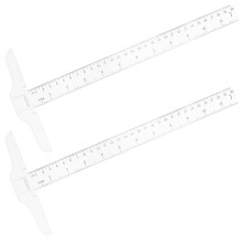 Riglă echeră în formă de T, plastic, 30x15cm, pachet de 2