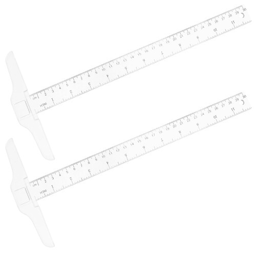 Riglă echeră în formă de T, plastic, 30x15cm, pachet de 2